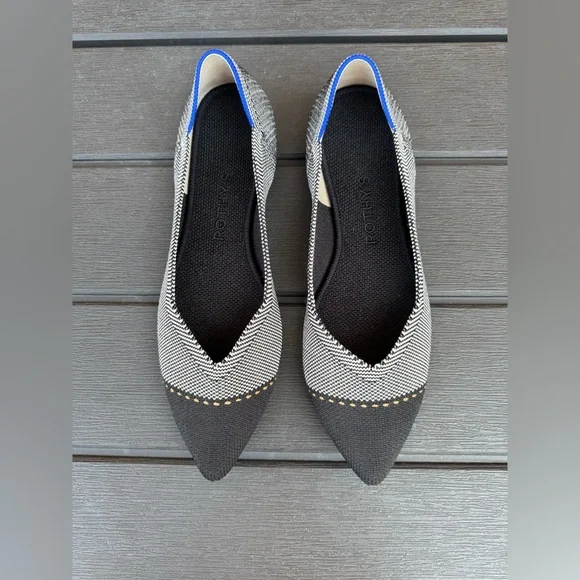 Rothy's The Point ll Grey Mist Cap Toe Women's Flats - Picture 3 of 5